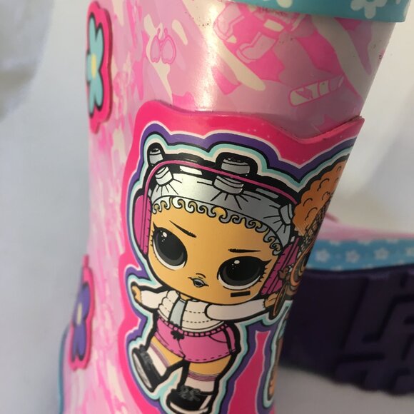 LOL Surprise Character Boots Size 2 Girl's Rubber Snow Rain Shoe Pink NEW NWT - Picture 11 of 13